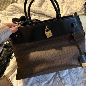 Michael Kors Black and Brown Satchel